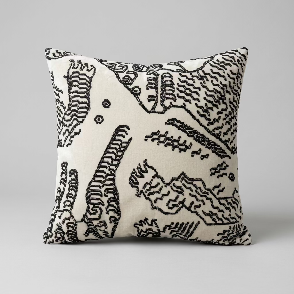 Dedar Cream Tiger Pillow