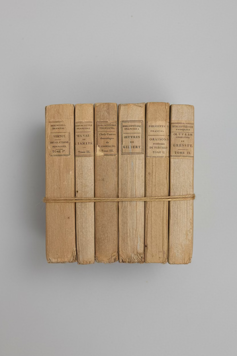 Antique French Books, Set of 6