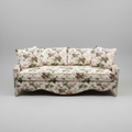Scalloped Sofa in Floral Cottage with Contrast Piping