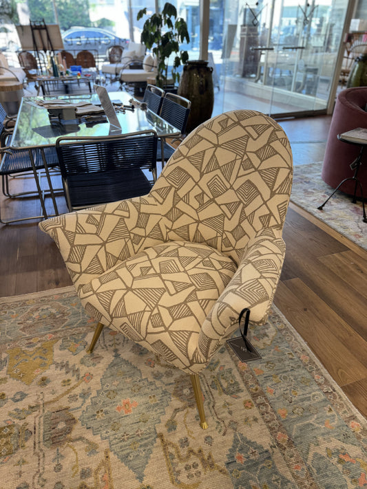 Taupe Open Arms Chair