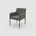 Metal Frame Arm Chair in Jagged Charcoal