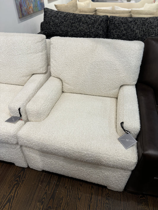 T-Back Lounge Chair in Off-White Boucle