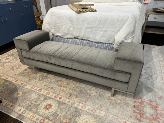 Gray Velvet Clamp Bench