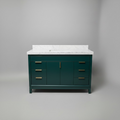 48" Theodora Vanity Base in Forest Green with a 49" Lavante Cultured Marble Rectangular Bowl Sink