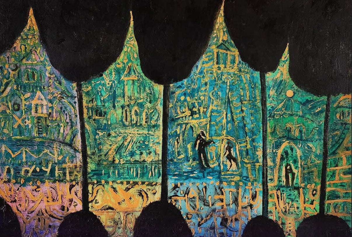 "City of Contraptions / Artist Painting with a Muse"