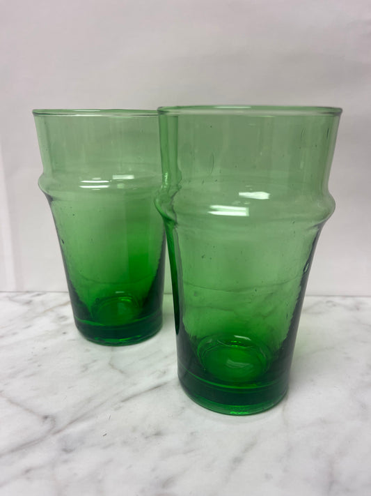 Dark Green Glass, Set of 2