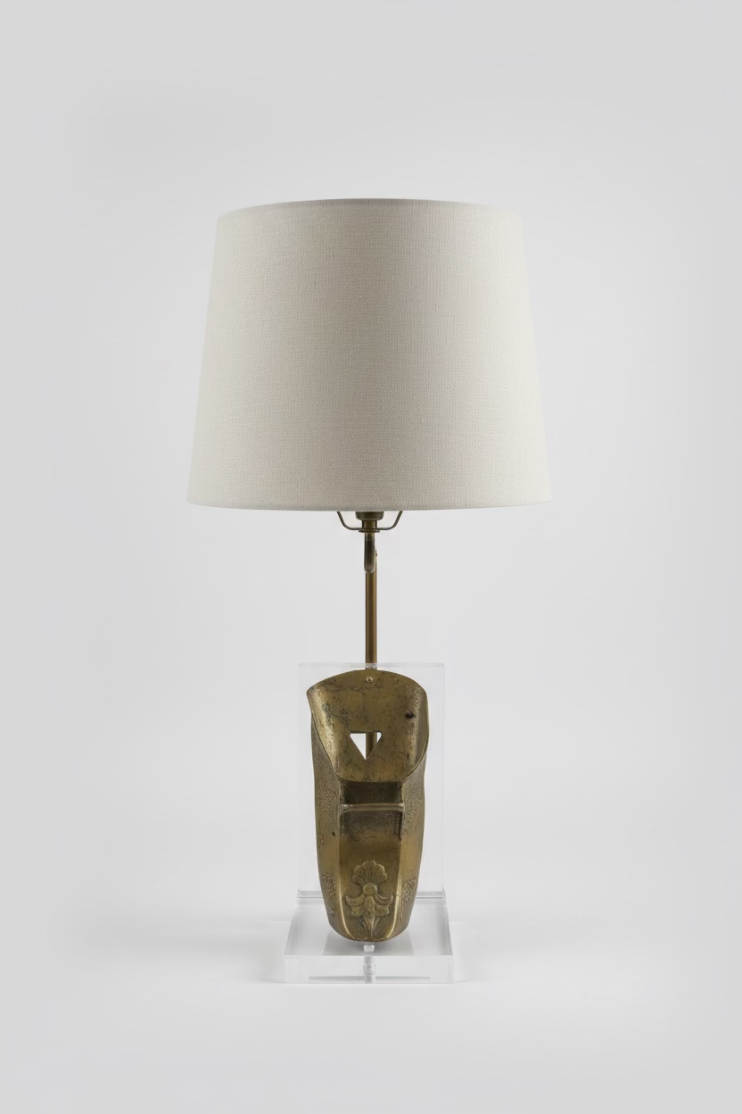 Vintage French Shoe Lamp with Lucite Base
