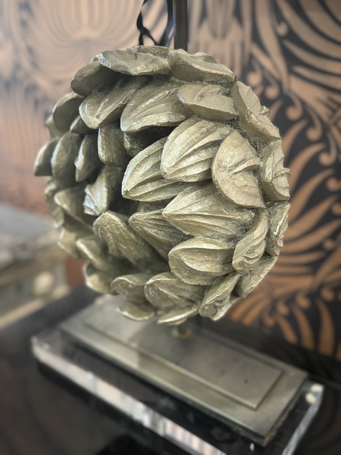 Vintage Carved Flower as Lamp