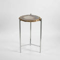 Natural Agate on Chrome Base Spot Table