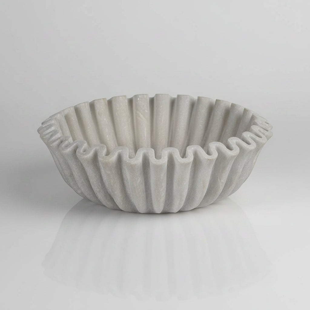Scalloped Marbled Bowl