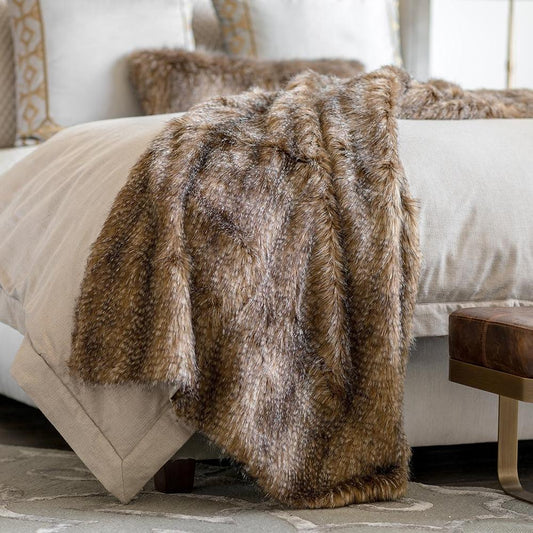 Chestnut Faux Fur Throw