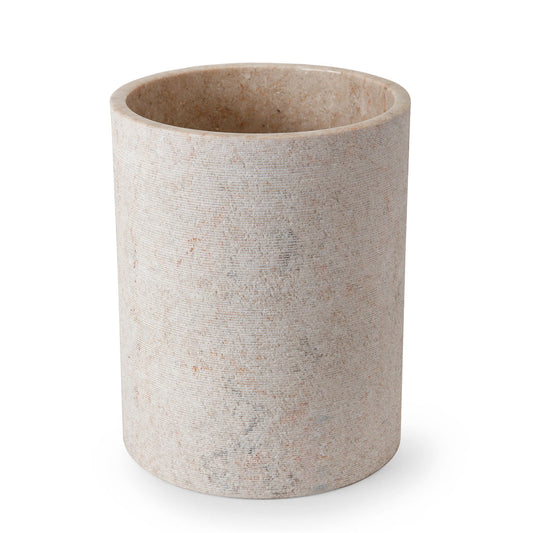 Limestone + Travertine Waste Basket