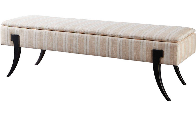 Saber Tooth Bench in Brown Cotton + Blackened Bronze Leg