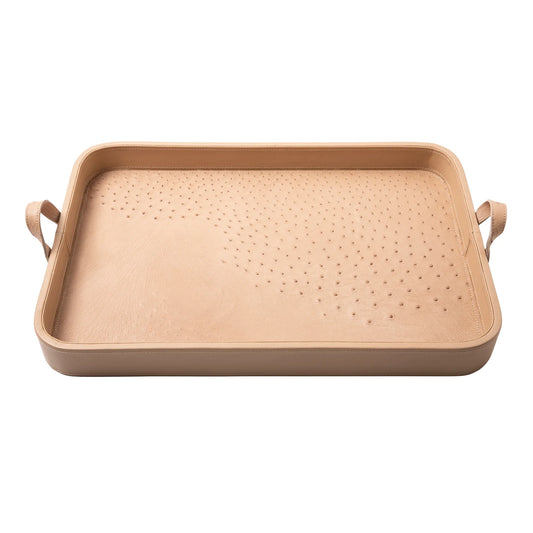 Cream Ostrich Leather Tray