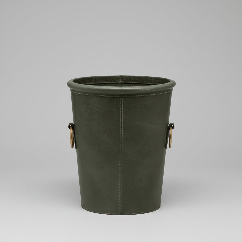Forrest Leather Wastebasket