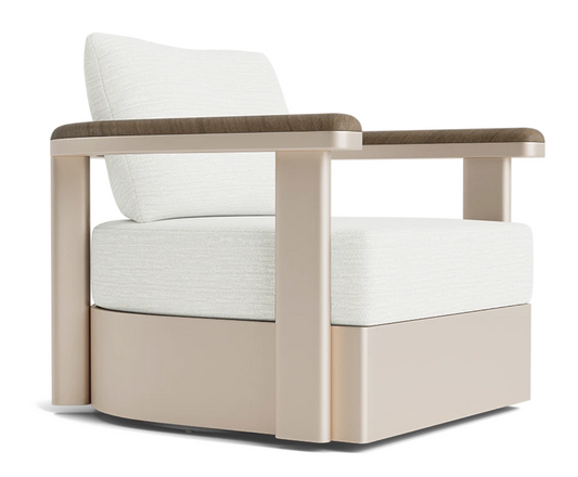 Polo Swivel Lounge Chair with Teak in Bleach