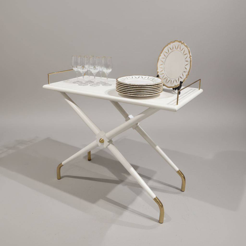 Cream and Brass Bar Cart