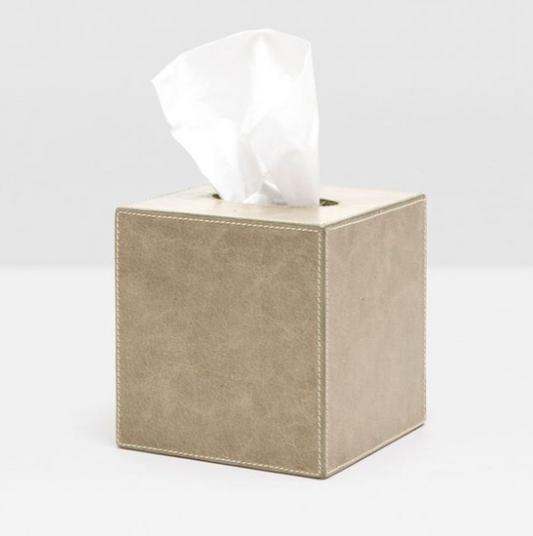 Tissue Box, Storm Full-Grain Leather