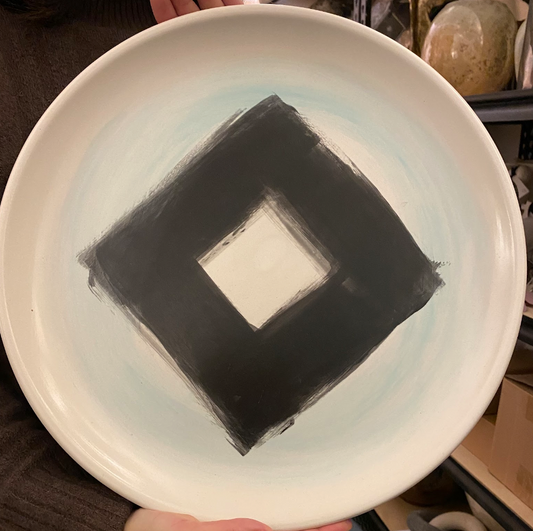 Black Square Extra Large Round Platter