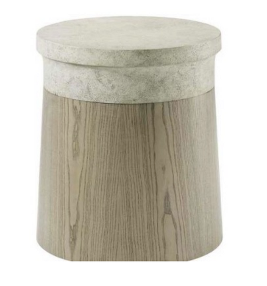 Ash Accent Table in Dune + Porous Mineral Top
