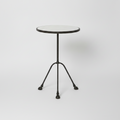 Mirrored Top Iron Hoof-Footed Accent Table