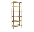 Small Etagere in Brass with Clear Glass Shelves