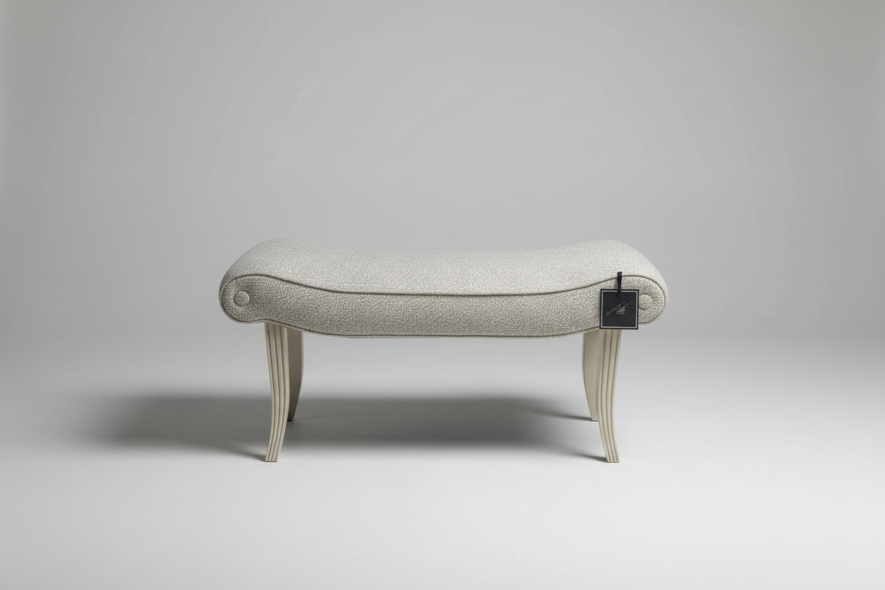 Calla Bench in Neutral Dot + Chalk Finish