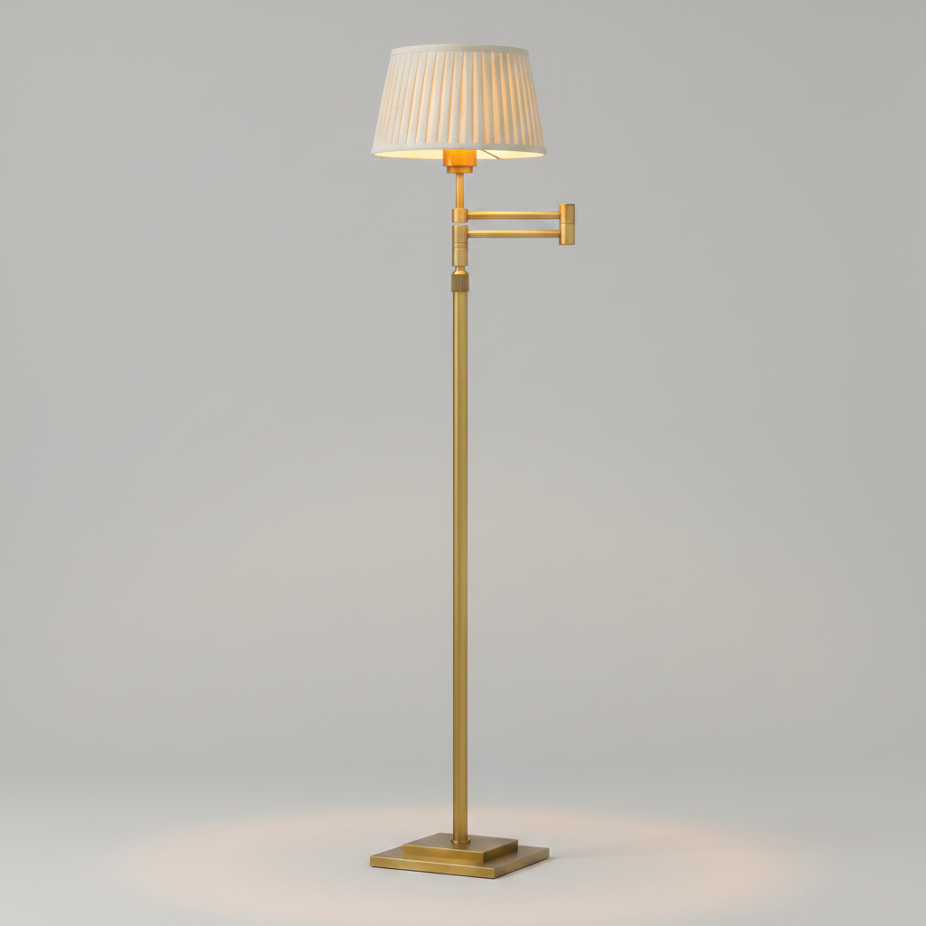 Antique Brass and Pleated Shade Floor lamp