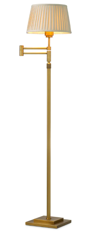 Antique Brass and Pleated Shade Floor lamp