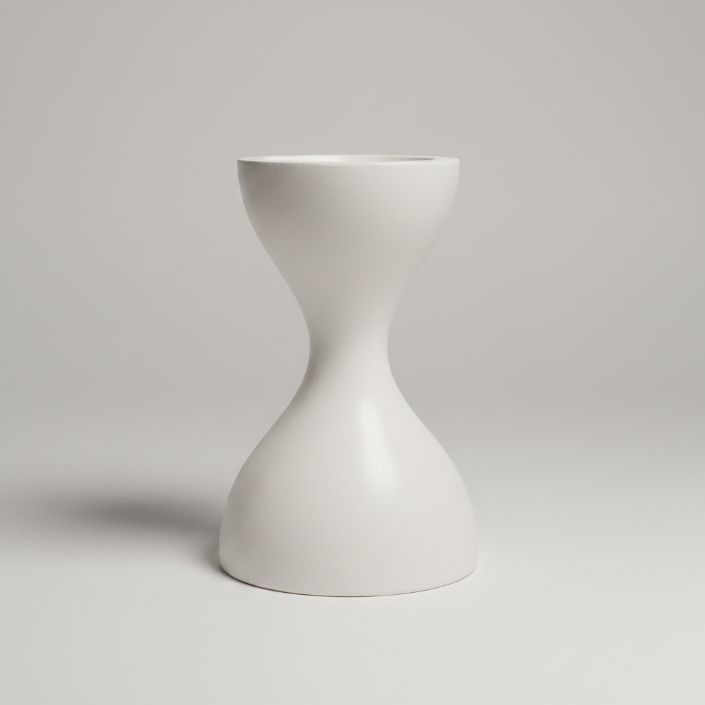 Sculptural White End Table
