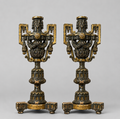 Pair of Antique Candlestick Holders with Gilt Detailing