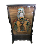 Antique Chinese Painting, Framed on a Wooden Stand