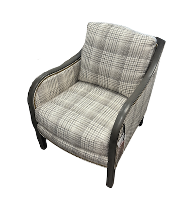 Wood Trim Chair in Shadow Plaid