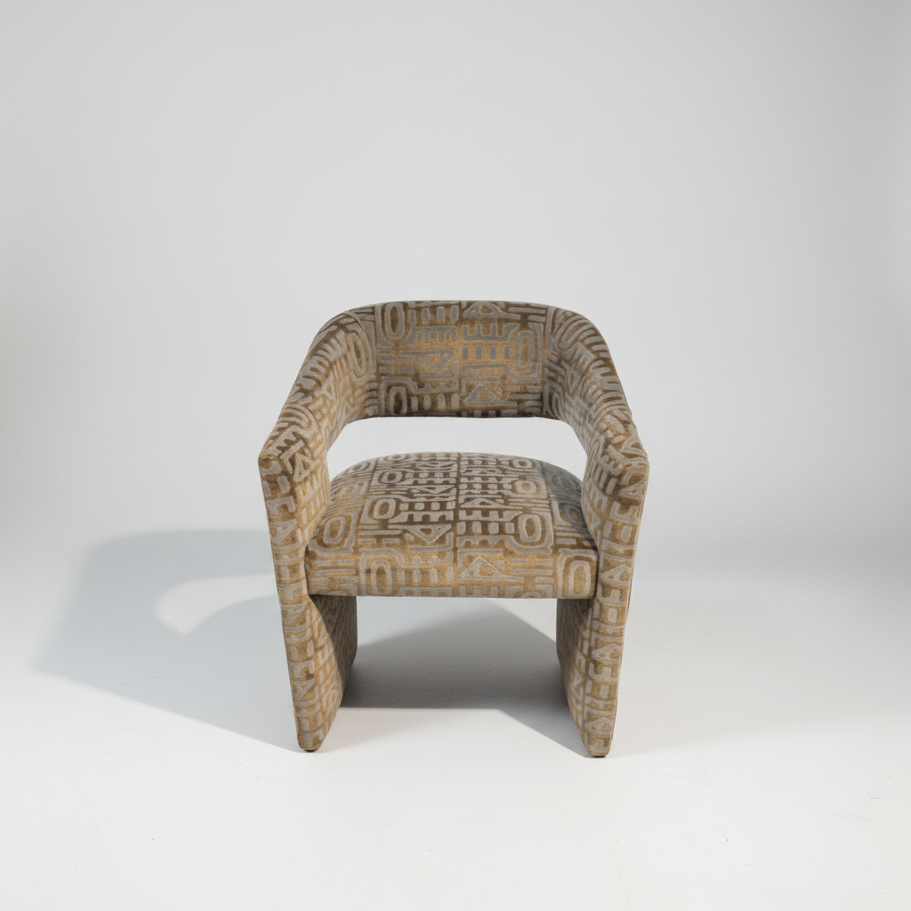 Float Back Game Chair in Velvet Symbols Fabric
