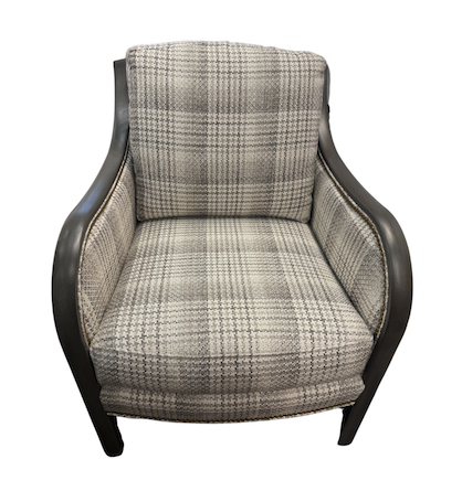 Wood Trim Chair in Shadow Plaid