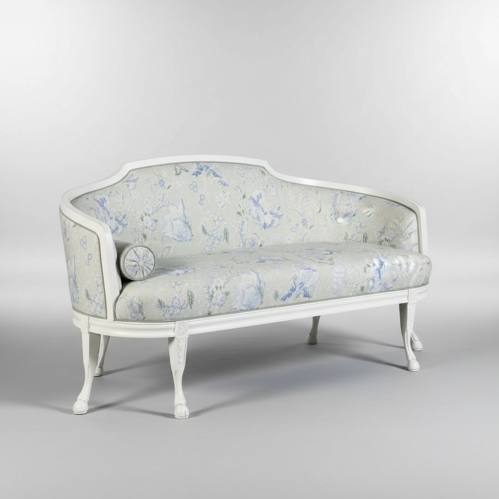Gustavian Inspired Blue Love Seat