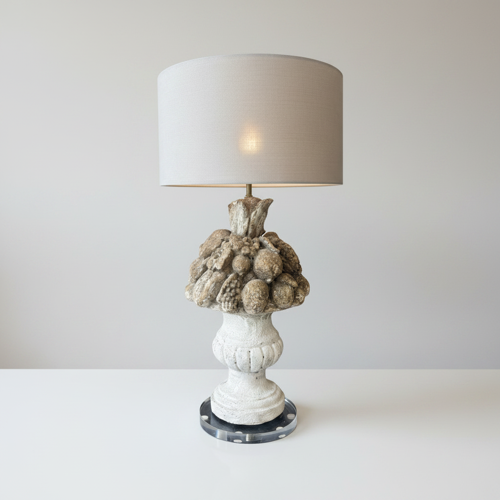 Concrete Floret Lamps on Lucite Base