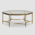 Brass and Glass Octogonal Cocktail Table