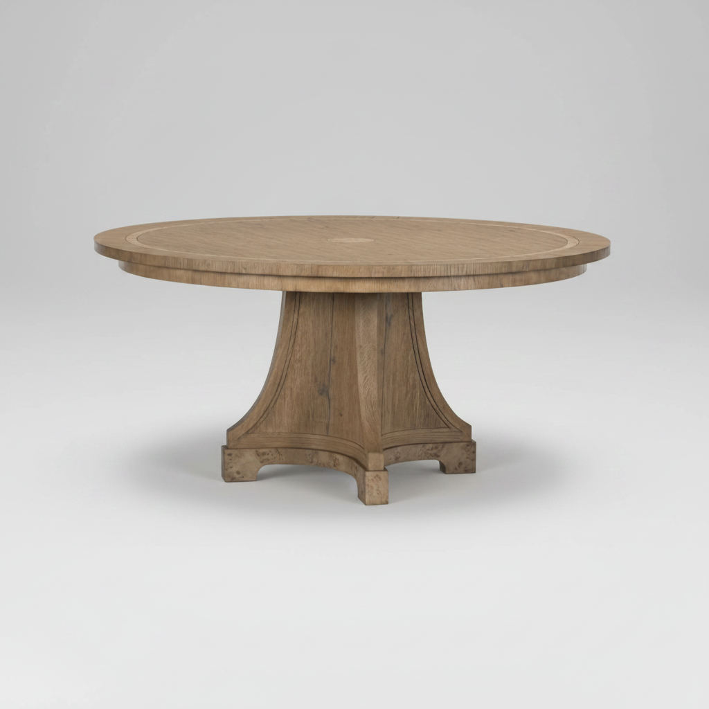 Round Inlay Dining Table, 64"