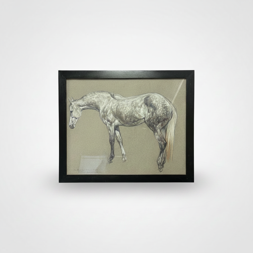 Framed Painting of Horses by Leslie Charlotte Bennison, 1900's