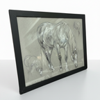 Framed Painting of Horses by Leslie Charlotte Bennison, 1900's