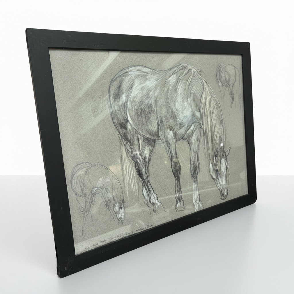 Framed Painting of Horses by Leslie Charlotte Bennison, 1900's