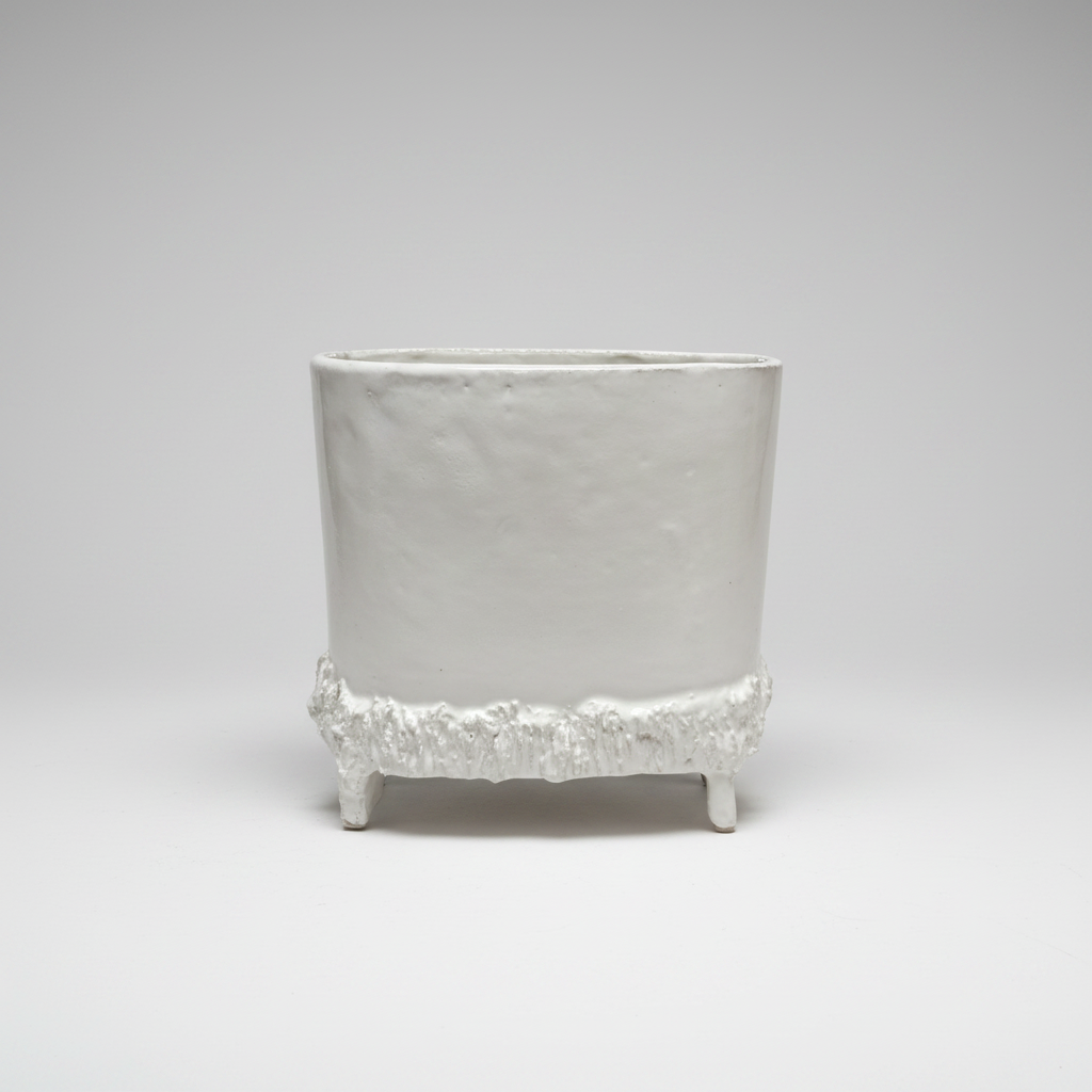 White Footed Ceramic Pots