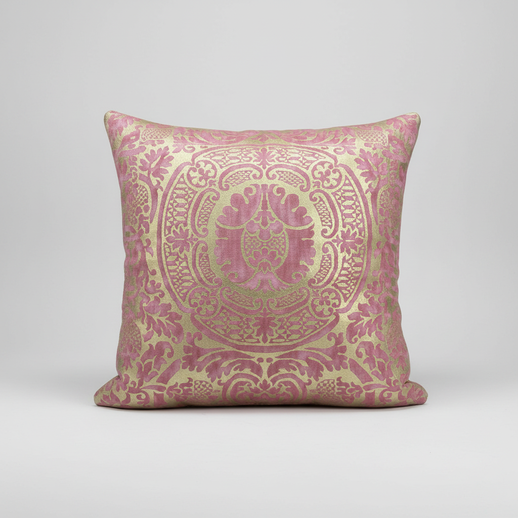 Pink and Gold Fortuny Pillow