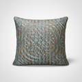 Teal and Rose Gold Fortuny Pillow