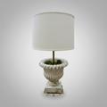 White Urn Lamp on Lucite Base