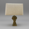 Brass Wheat Table Lamp with Lucite Base