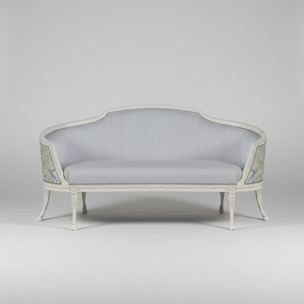Gustavian Inspired Blue Love Seat