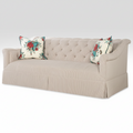 Striped Tufted Chesterfield Sofa