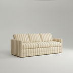 Chunky Caramel Striped Long Sofa